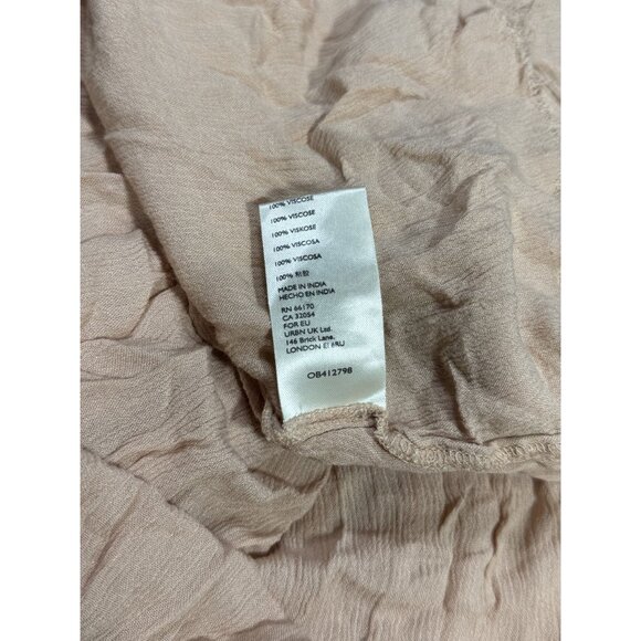 Free People Womens Dress M/L Light Pink Halter Maxi Tassel Tie Back Beachy Boho - Picture 9 of 9